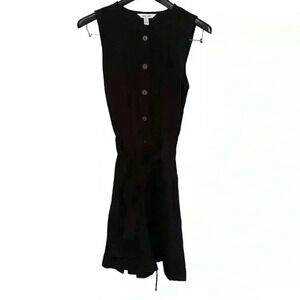 Women's Nine West Utility Romper Shorts Size L Black Sleeveless Casual Summer